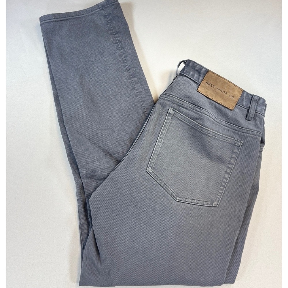 Best Made Co 5-Pocket Twill Pants Men 34 Gray Straight Stretch Workwear B2167
